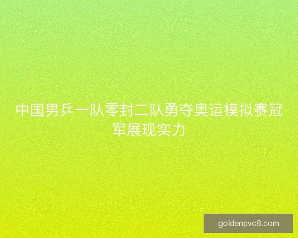 中国男乒一队零封二队勇夺奥运模拟赛冠军展现实力