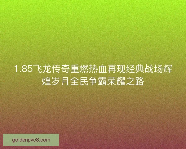 1.85飞龙传奇重燃热血再现经典战场辉煌岁月全民争霸荣耀之路