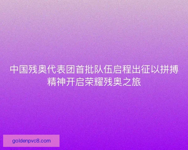 中国残奥代表团首批队伍启程出征以拼搏精神开启荣耀残奥之旅