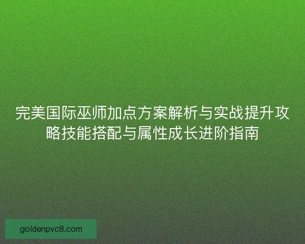 完美国际巫师加点方案解析与实战提升攻略技能搭配与属性成长进阶指南
